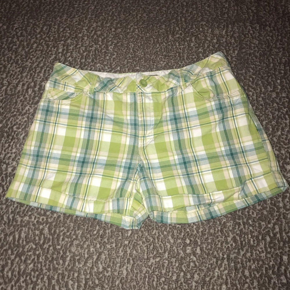Route 66 Shorts size 11/12, green plaid